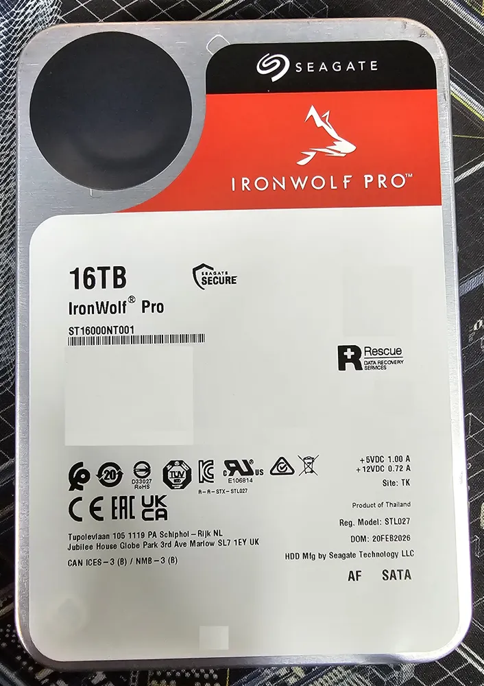 Disco rígido interno Seagate IronWolf Pro ST16000NT001 16TB