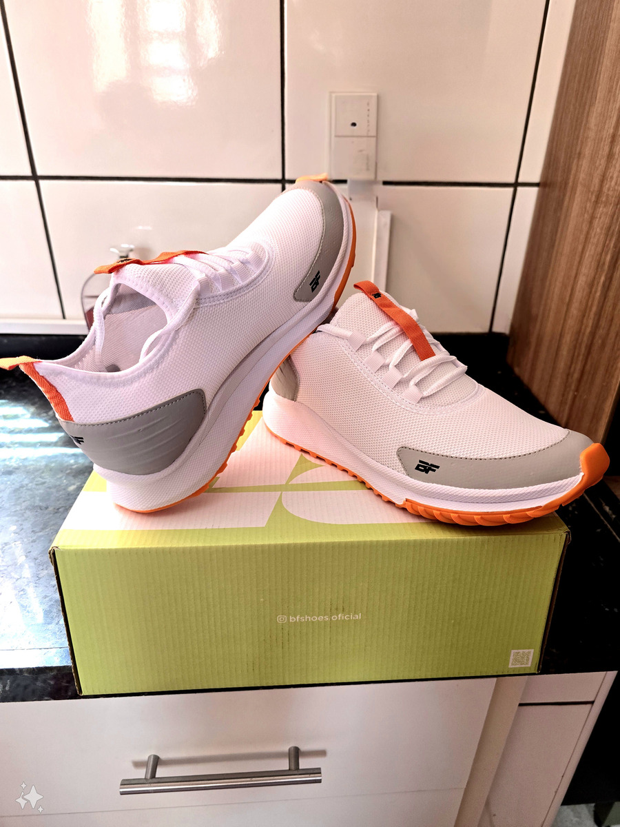 Tênis Branco Masculino Para Academia Esportivo Bf Shoes
