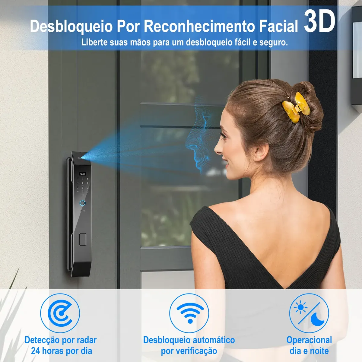 Fechadura Eletrônica Inteligente Preto com WiFi Tuya — foto 3