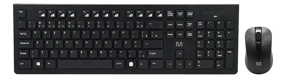 Kit Teclado e Mouse Sem Fio Com Conexão USB 1200 DPI Multi - TC212