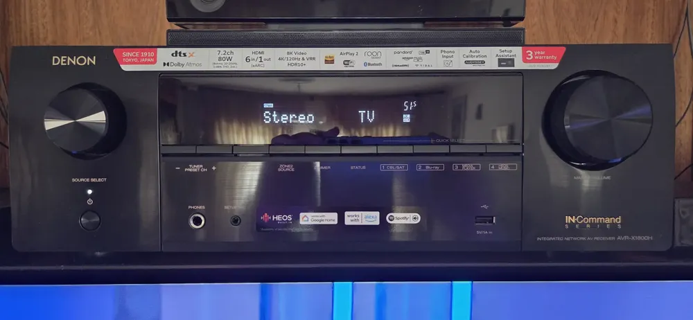 Receiver Denon AVR-X1800H 7.2 Canais Bluetooth Wifi HDMI 8K Dolby