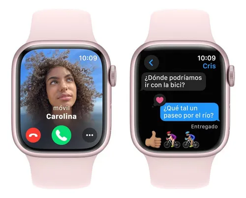Imagen 4 de 6 de Apple Watch 9 Gps 45mm Caja Aluminio Color Pink Rosa - Correa Deportiva Rosa