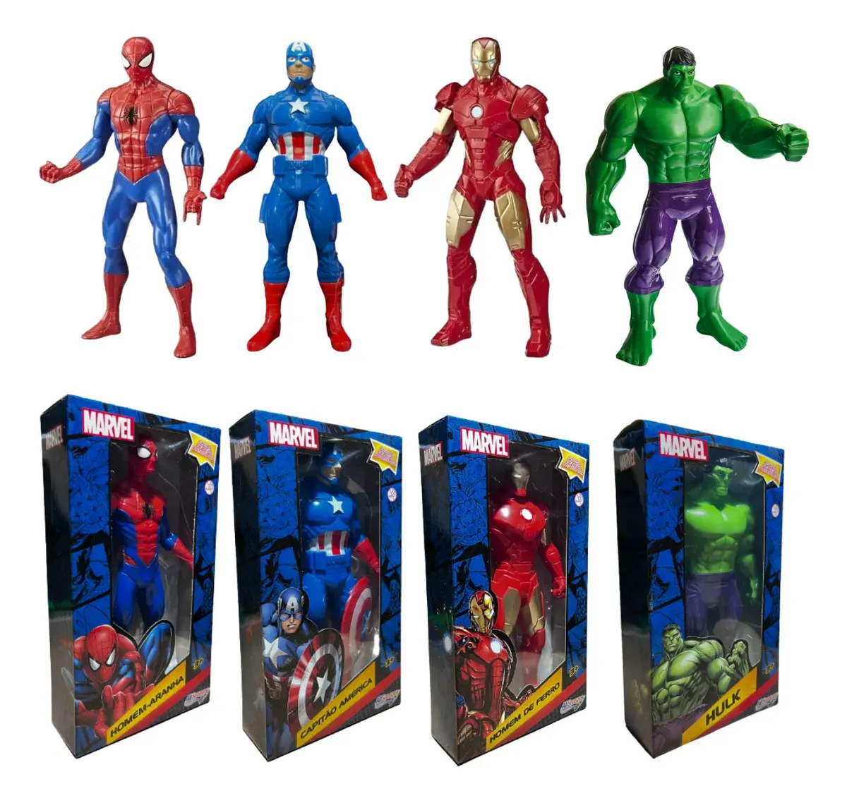 Kit 4 Boneco Heróis Marvel Vingadores Coleção Envio Imediato