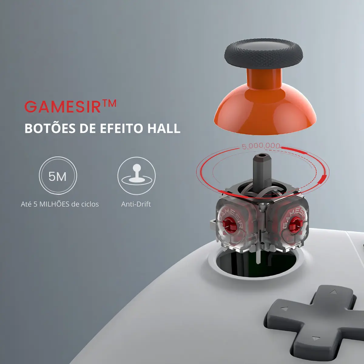 Controle Gamesir T4 Nova Lite Sem Fio Para Pc Switch Android Ios Steam Hall Effect Cor Cinza