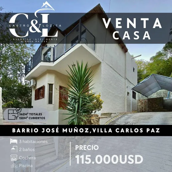 Casa De 3 Dormitorios Con Piscina En Jose Muñoz, Villa Carlos Paz