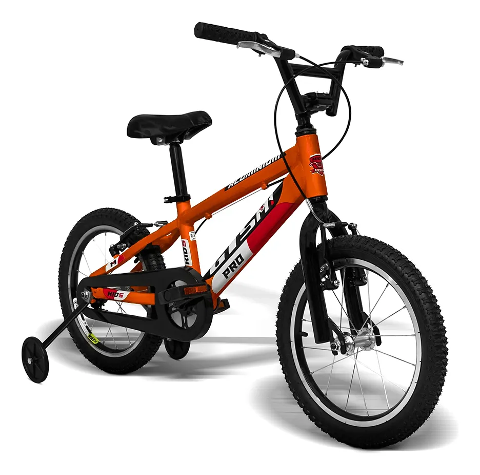 Bicicleta Infantil Gts Aro 16 Freio V-brake Com Rodas De Treinamento Tamanho Único Cor Laranja GTSM1 Advanced Kids