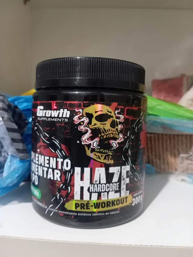 Haze Hardcore - Pré-treino 300g - Growth Supplements Sabor Açaí Com Guaraná