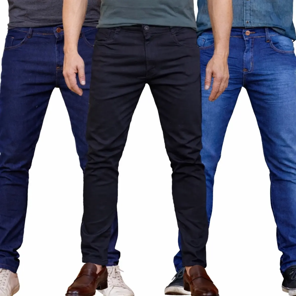 Kit 3 Calças Jeans Masculina Modelo Slim Envio Imediato