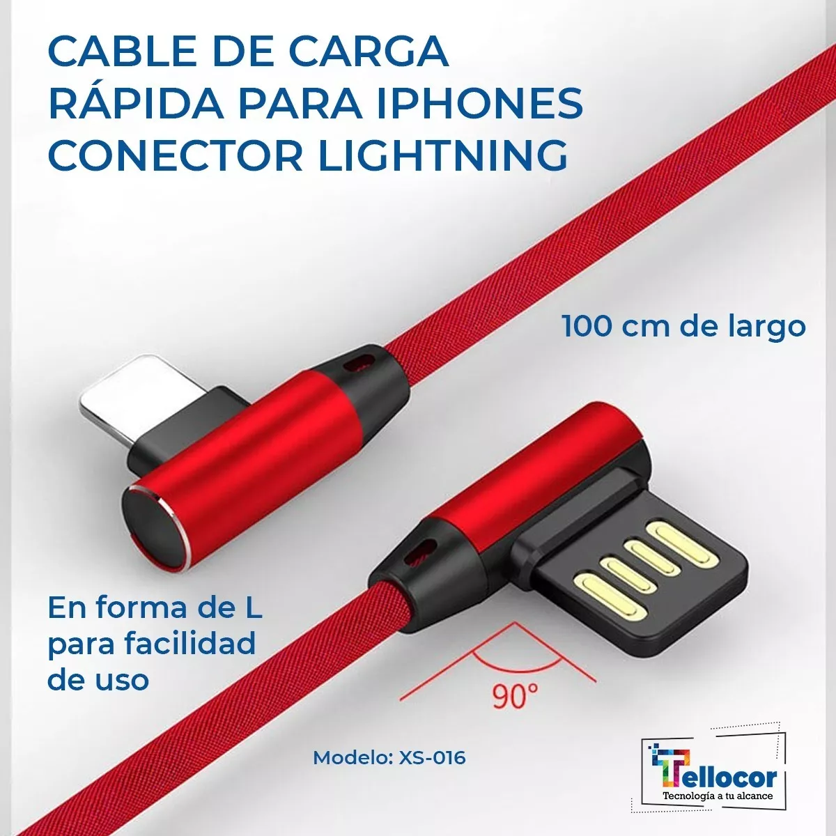 Imagen 2 de 6 de Cable Cargador Para iPhone iPad - Lightning - Carga Rapida