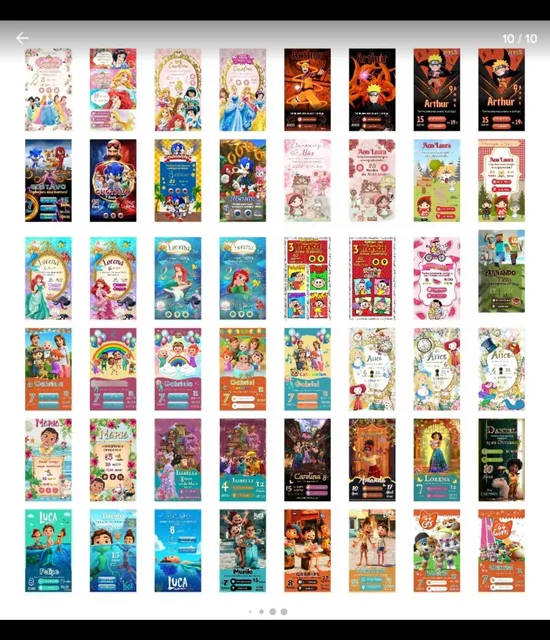 Convite Aniversário Infantil Digital, Todos Os Temas! 