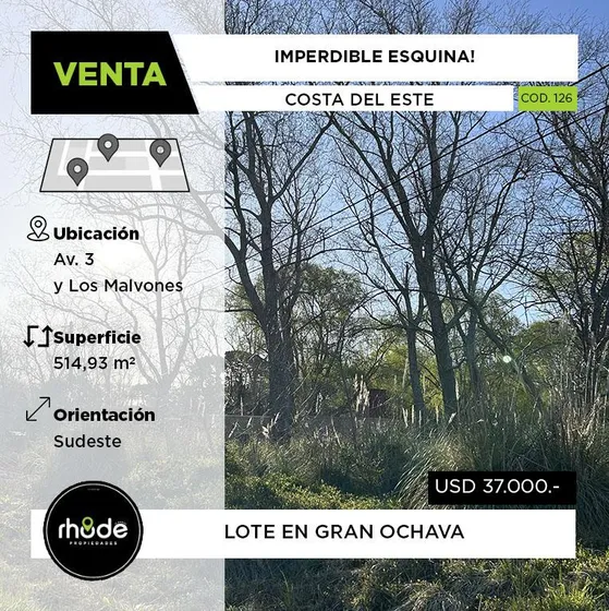 Lote A La Venta En Costa Del Este - Av. Iii Y Malvones