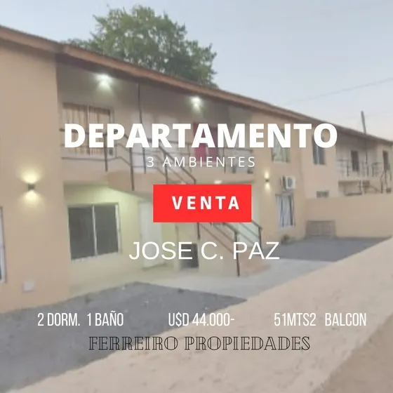 Venta De Departamento 3 Amb Apto Credito En Jose C Paz