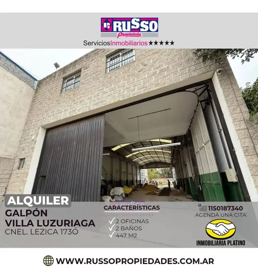 Alquiler Galpón 268 M² Villa Luzuriaga