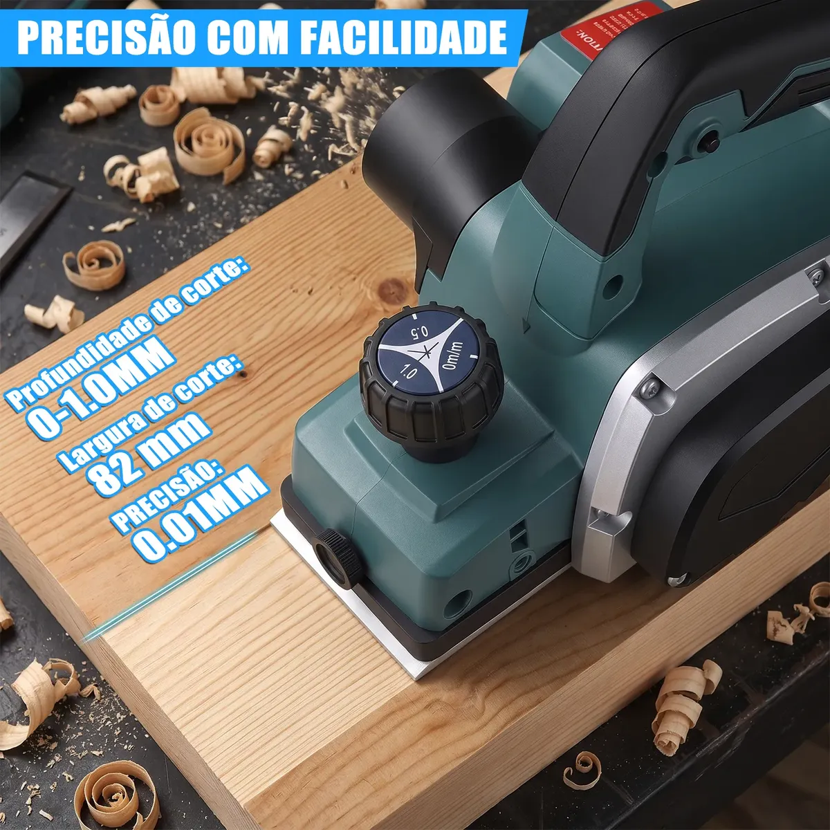 Plaina Elétrica Manual Profissional 1500W com 2 Lâminas Dobevi — foto 4