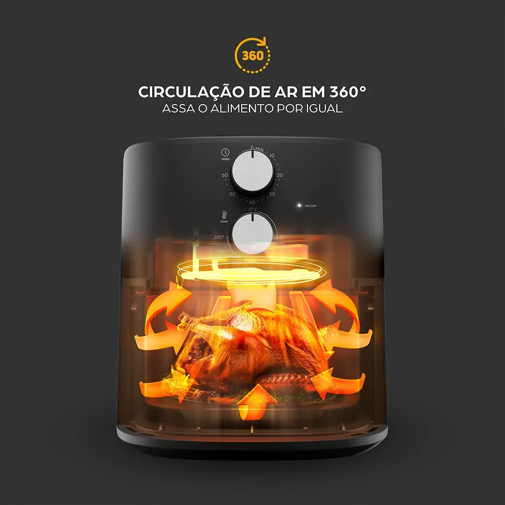 Fritadeira Elétrica Air Fryer Wap Wafg2s 5 Litros Com Revestimento Antiaderente 1500w 220v — foto 6