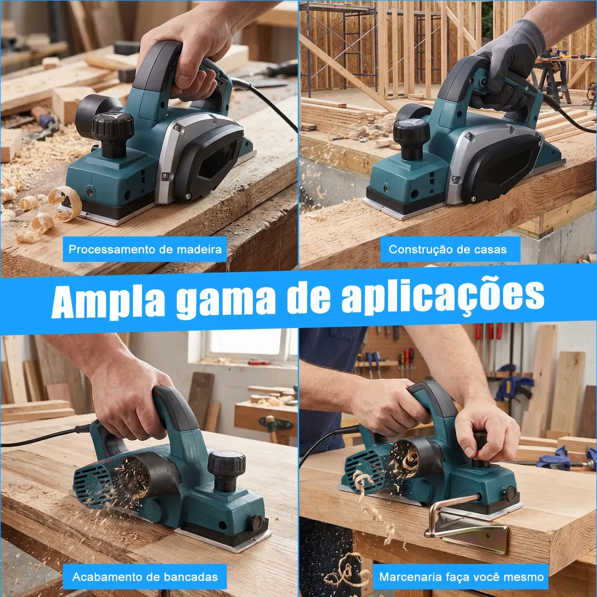 Plaina Elétrica Manual Profissional 1500W com 2 Lâminas Dobevi — foto 9