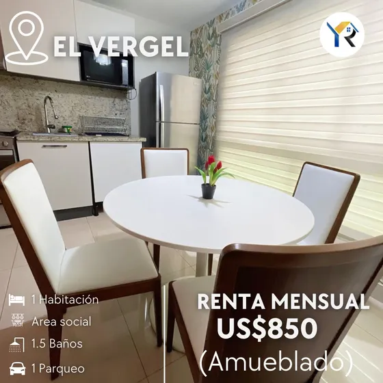 Amueblado Apt.en El Vergel 1 Hab-.