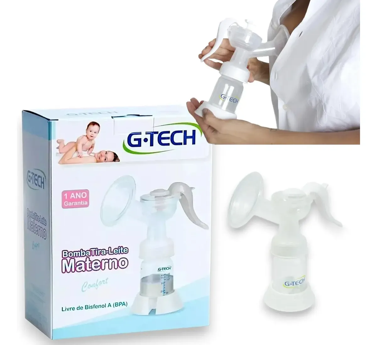 Bomba Manual Tira Leite Materno Gtech Extração Bombinha