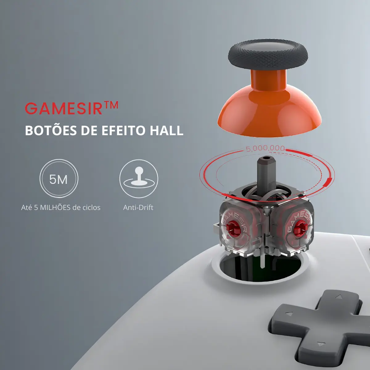 Controle Gamesir T4 Nova Lite sem Fio para Pc Switch Android Ios Steam Celular Hall Effect Cor Preto