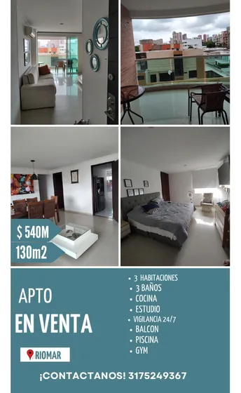 ¡en Venta Hermoso Apartamento! Sector Río Mar