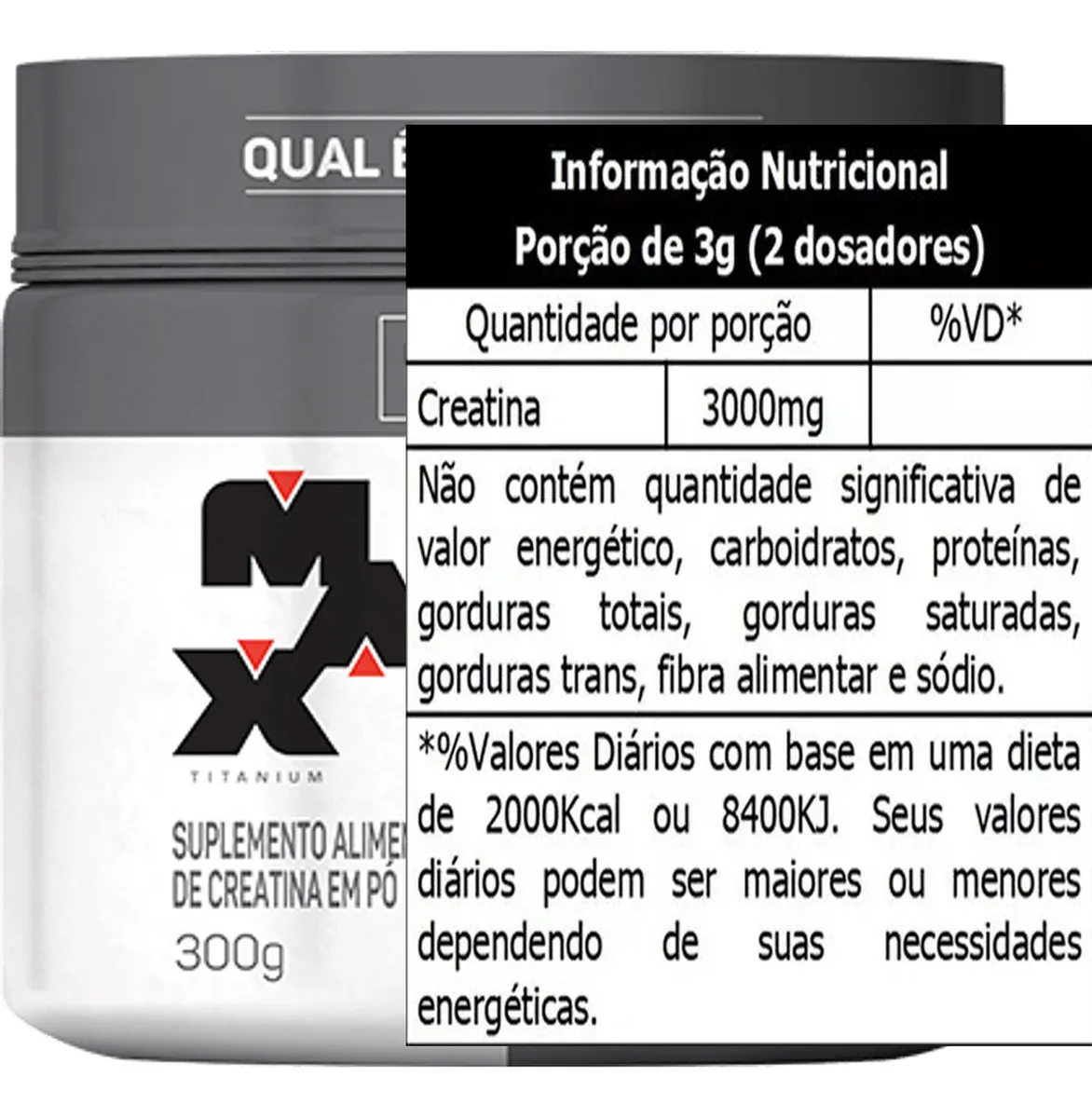 Kit 2x Creatina 300g Max Titanium Monohidratada em Pó Sem Sabor - Vista 2