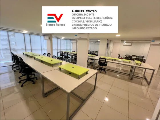 Alquiler. Centro. Oficina Equipada Full De 250 Mts. Varios Puestos De Trabajo. Ideal Empresa / Coworking