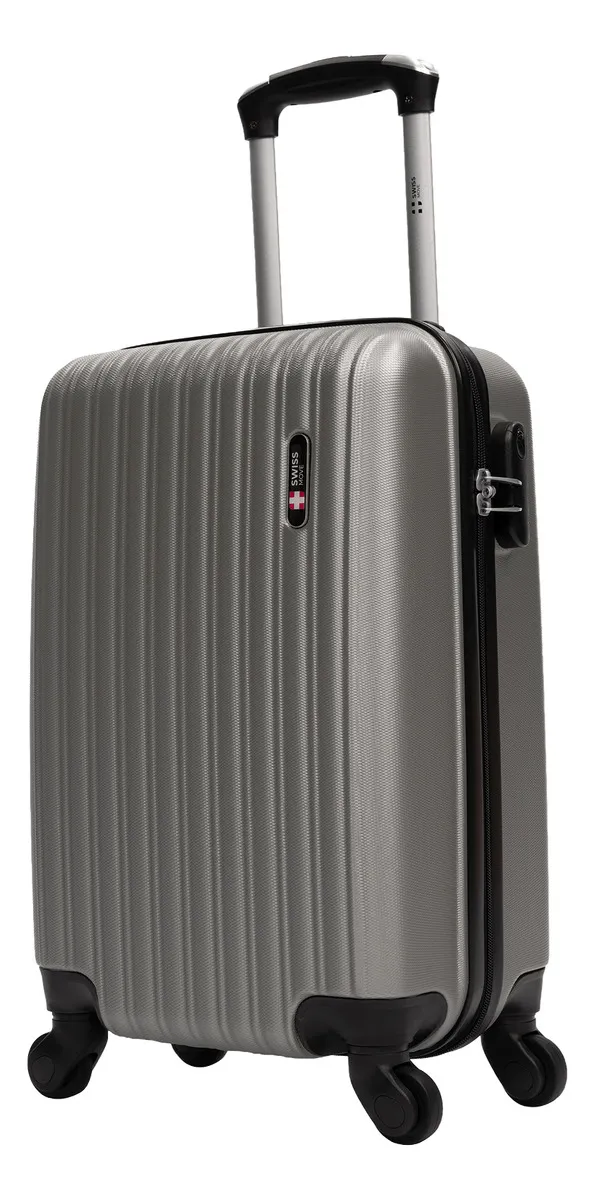 Mala de viagem bordo pequena 10kg Londres Swiss Move Prata