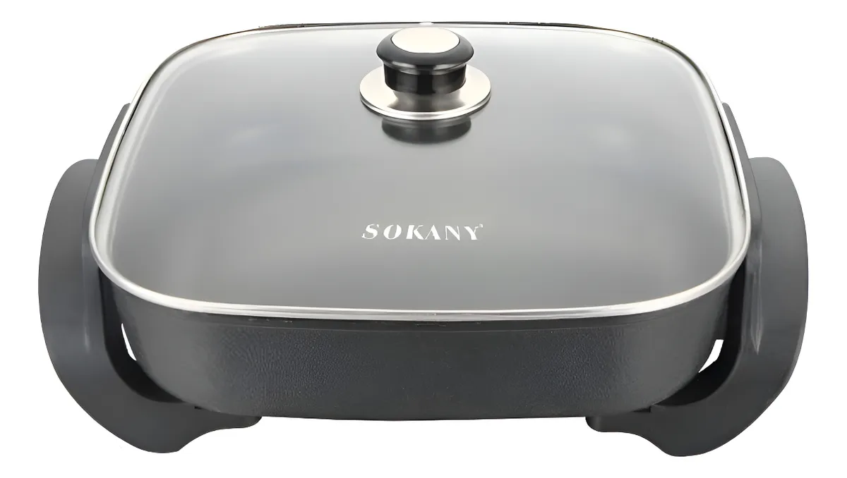 Panela Elétrica Frigideira Sokany 1500w Fritar Assar Ferver Preto 220v 60hz