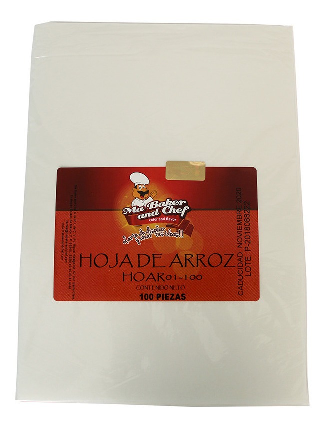 100 Hojas De Arroz Comestible Para Pastel Oblea Envío gratis