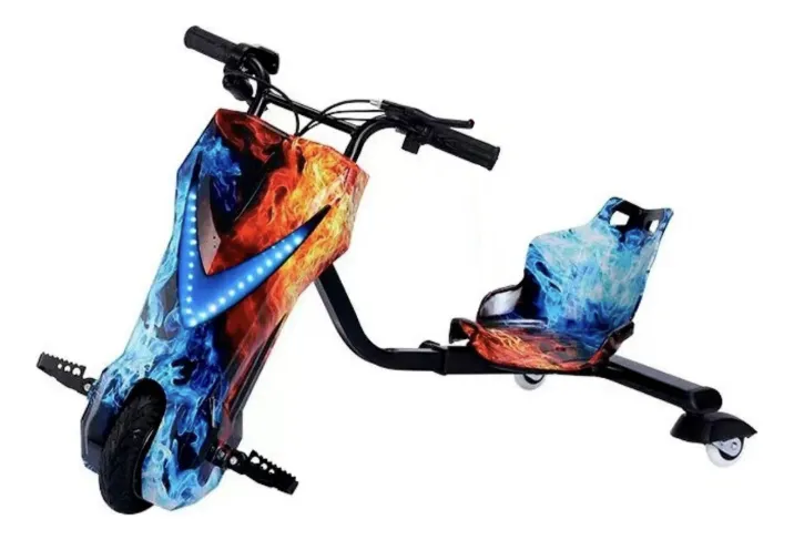 Triciclo Patinete Elétrico 3 Rodas Infantil Drift 350w Gelo E Fogo