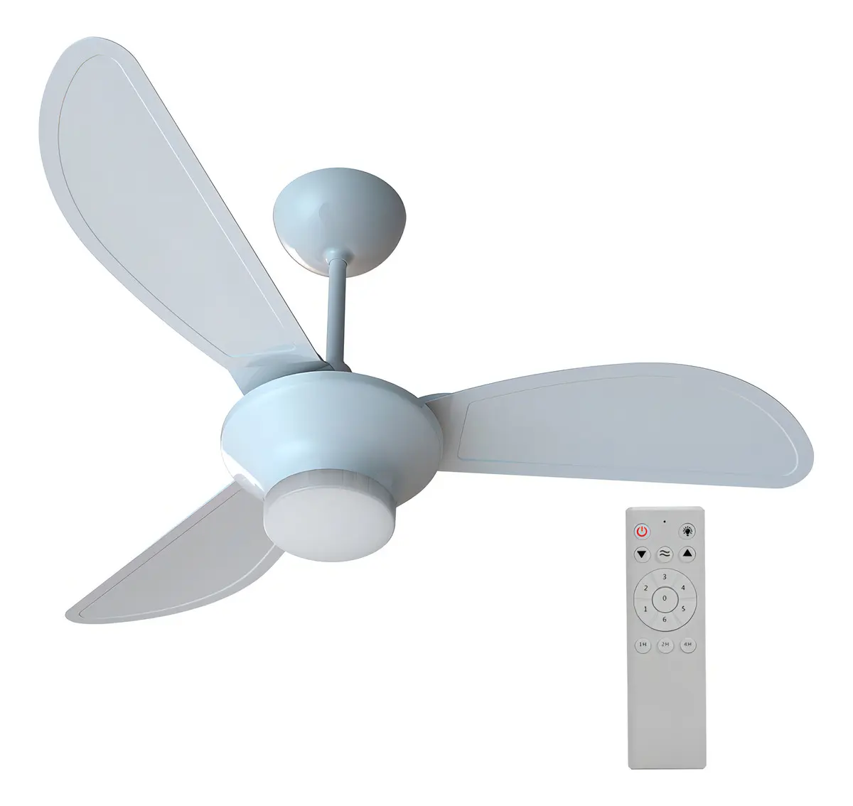 Ventilador De Teto Inverter Mistral Led 3 Pás Com Controle Remoto Ventisol Branco