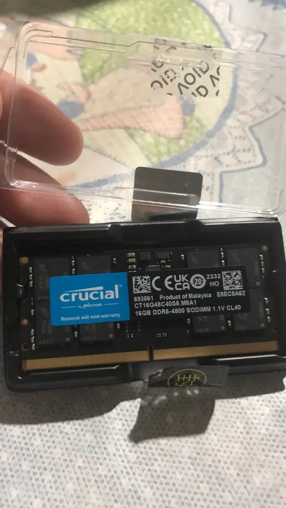 Memória Ram Para Notebook 16gb Ddr5 4800mhz Cl40 Sodimm Crucial