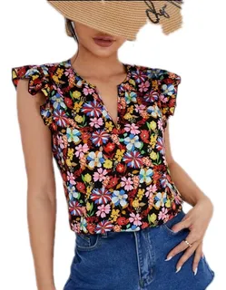 Poleras floreadas mujer deals