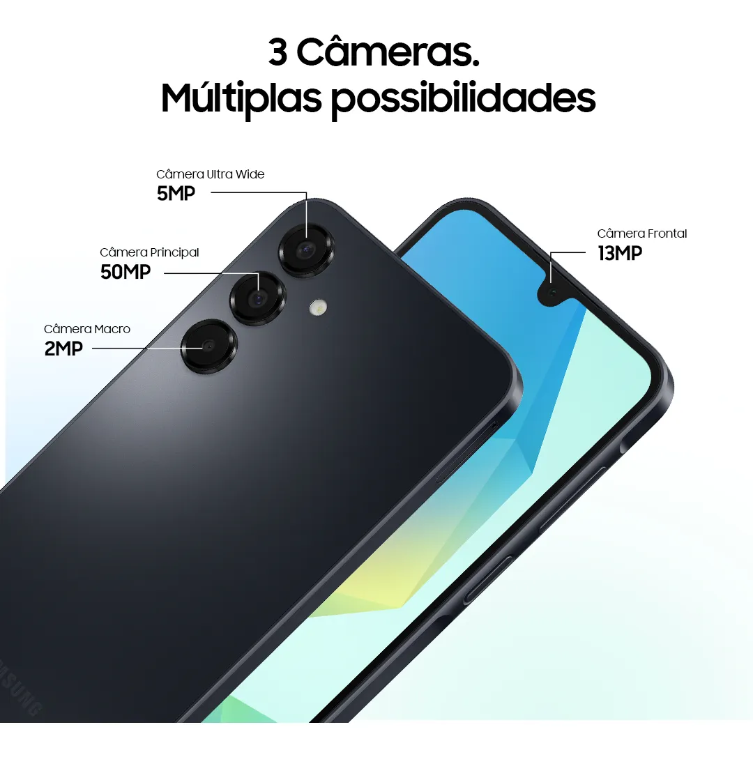 Celular Samsung Galaxy A16 128gb 4gb Ram Câmera 50mp Tela 6.7 Nfc Preto - Imagem 3