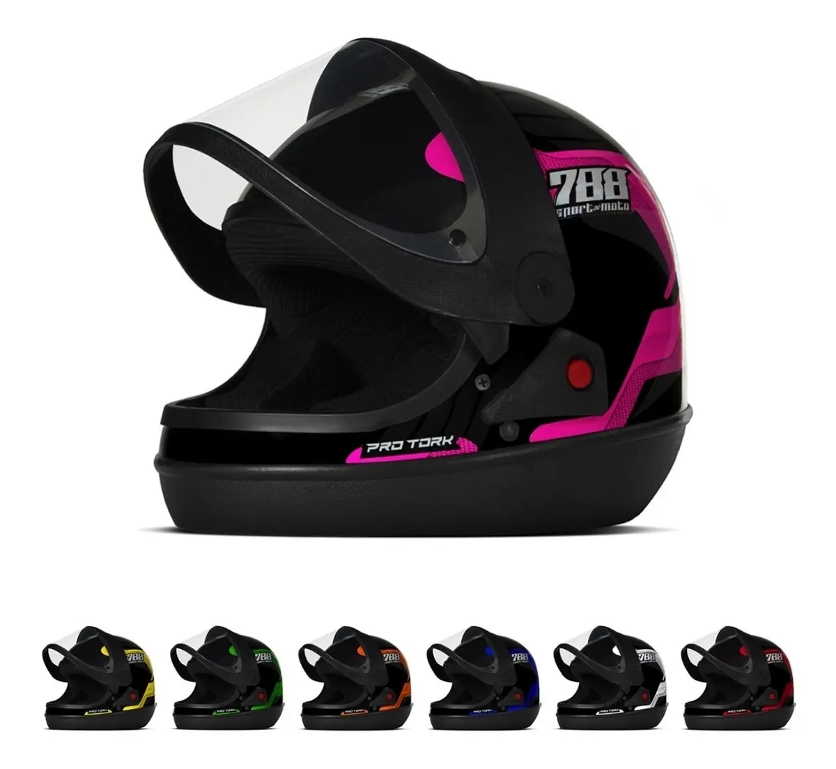 Capacete Para Moto Pro Tork Sport Moto 788 Cor Rosa Tamanho do capacete 60 — foto 2