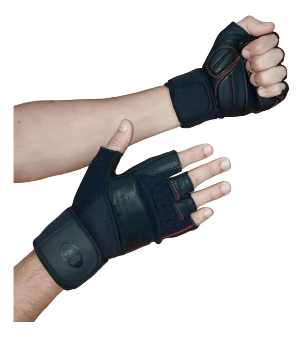 Guantes Doble Muñequera K6 Ice Border III (Negro/Gris, M) K6 FITNESS PAPELETA x 1