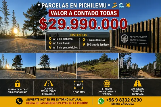 Venta De Parcela En Pichilemu A 5min De Cahuil Y Punta Lobos