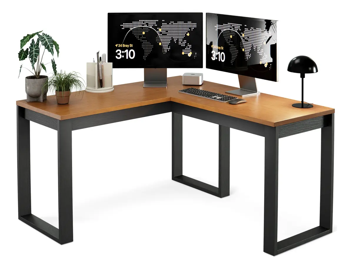 Escrivaninha de Canto Berlim Em L Cinamomo Mesa para Computador