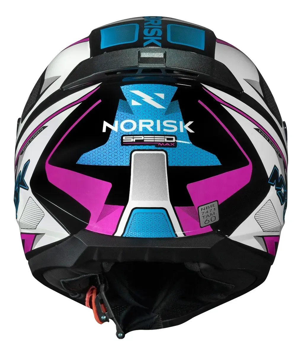 Capacete Norisk Razor Speedmax Rosa Roxo Fechado Moto — foto 3