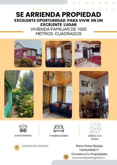 Se Arrienda Propiedad  En  Comuna De Quintero Valparaiso