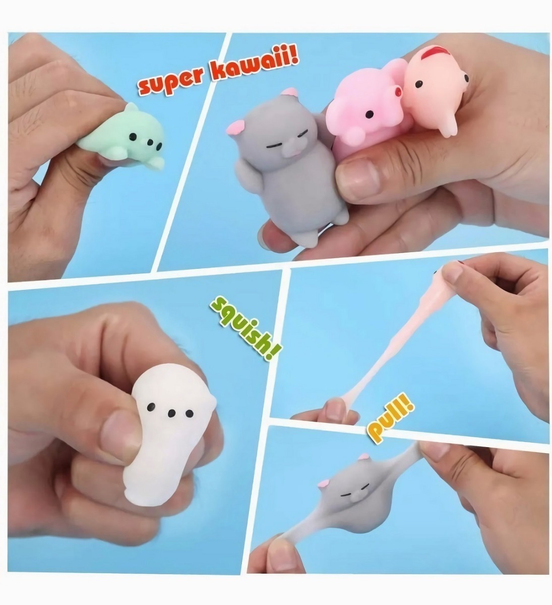 24 Escuichi Squishy Barato Kawaii Antiestres Mochi Juguete Mercadolibre