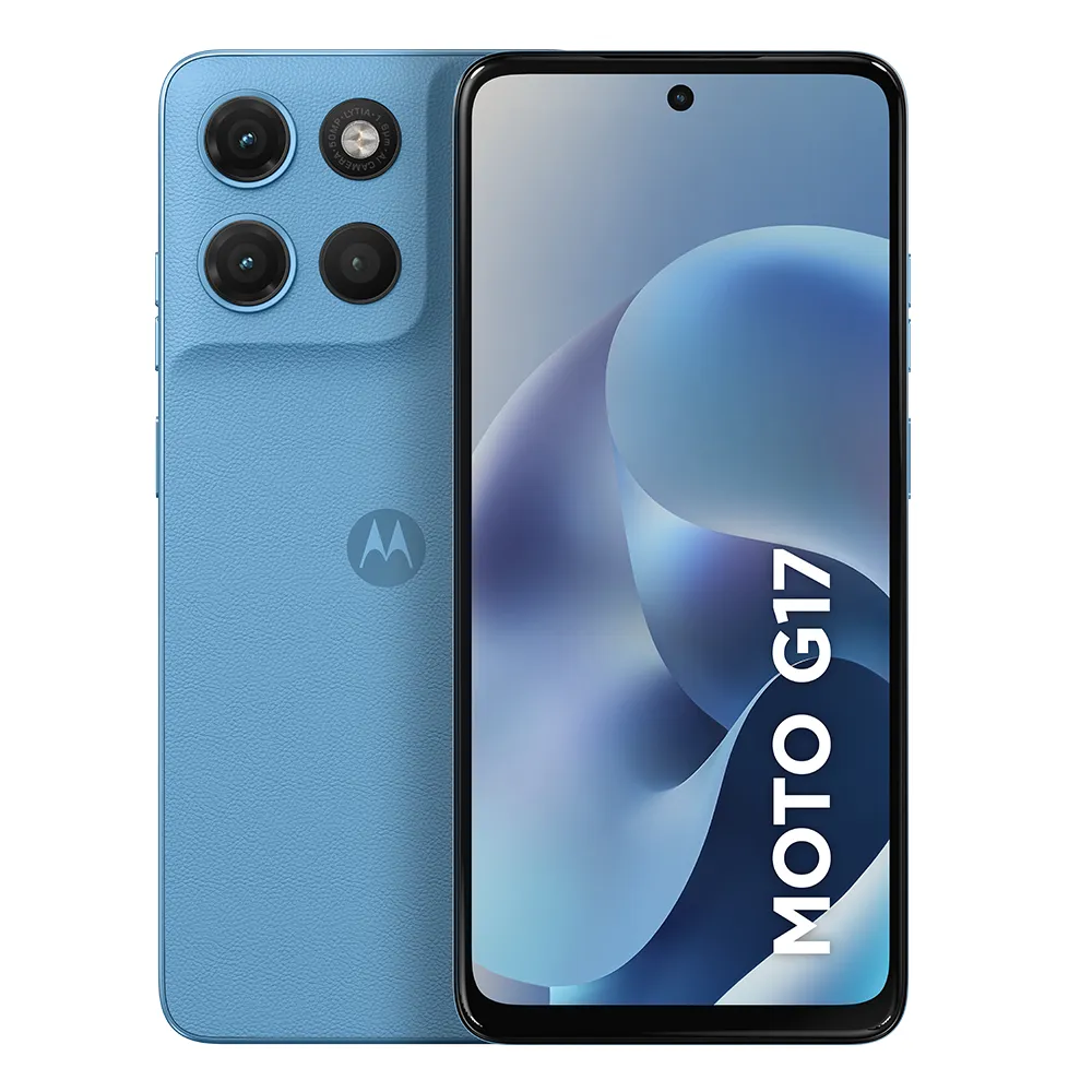 Smartphone Motorola Moto G17 4g - 128gb 12gb (4gb Ram + 8gb Ram Boost) Camera 50mp Sony Lytia 600, Tela Fhd+ 60hz, Bateria 5200 Mah - Azul