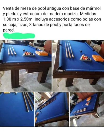 Mesa De Pool Antigua