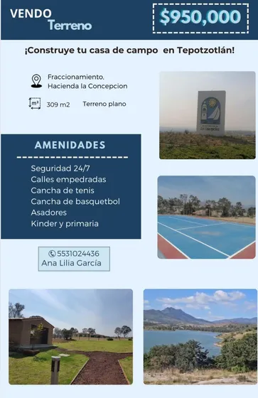 Increíble Terreno Para Una Casa De Campo Con Vista A La Presa De La Concepción