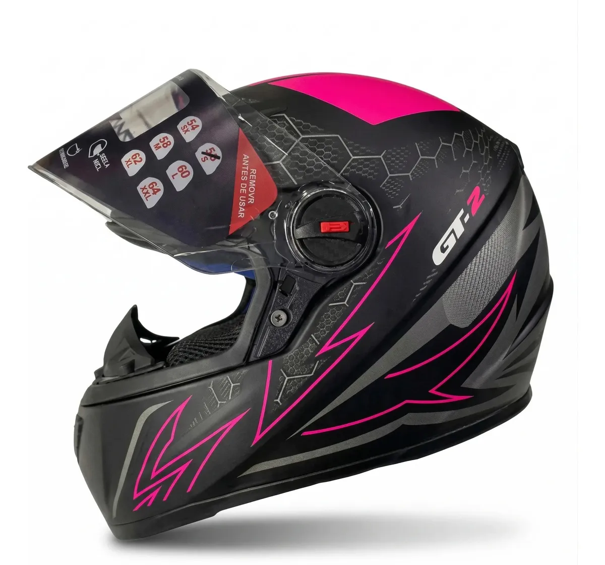 Capacete Moto Fw3 Gt2 Tamanho 60 Cor Rosa