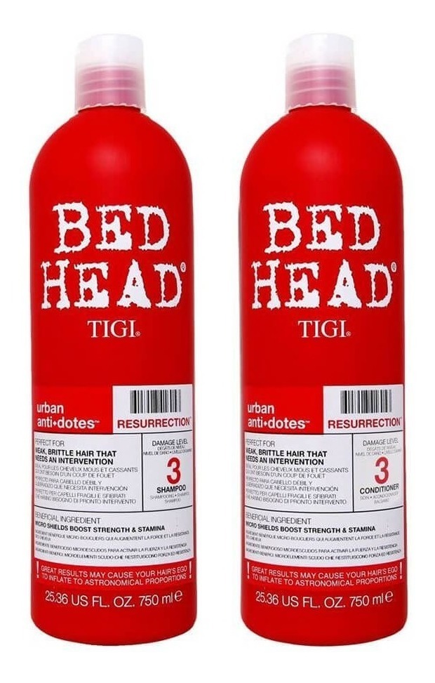 bed head tigi resurrection shampoo e condicionador 750ml frete grátis