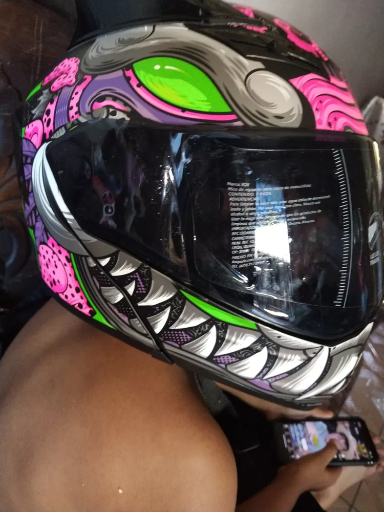 Casco Mujer Maravilla Abatible Moto Kov Estelar Dc Con Led KOV Zero