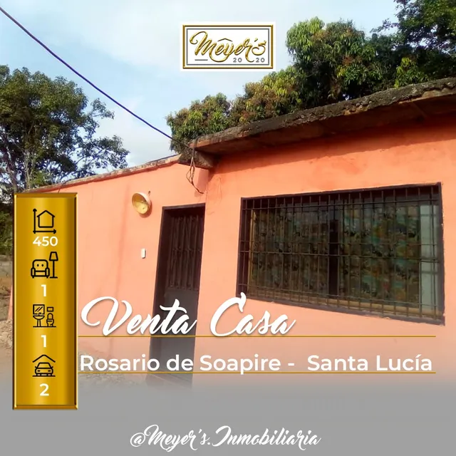 Venta De Casa, Ubicada En El Rosario De Soapire - Santa Lucía.