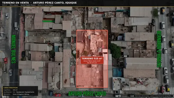 Terreno Inversión 525 M² · Arturo Pérez Canto · Uso Comercia