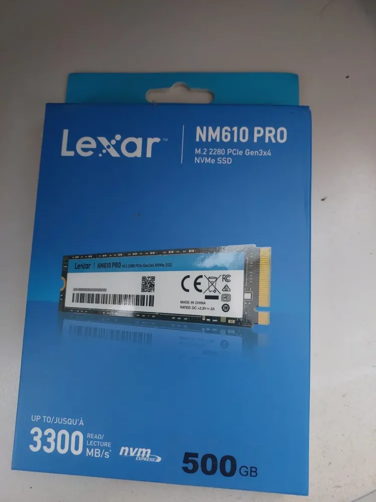 SSD Interno M.2 2280 Lexar 500GB PCIe Gen3 x4 NM610 Pro 3300MB/s